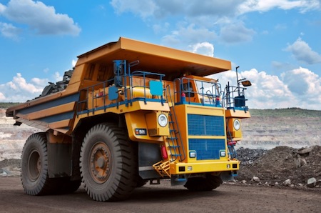 This is a picture of a heavy duty, construction dump truck.