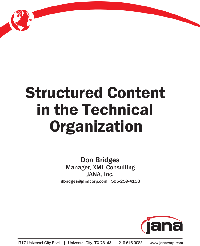Structured Content in the Technical Organization